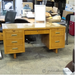 Vintage Oak Double Pedestal Teachers Style Desk (Price Reduced!)